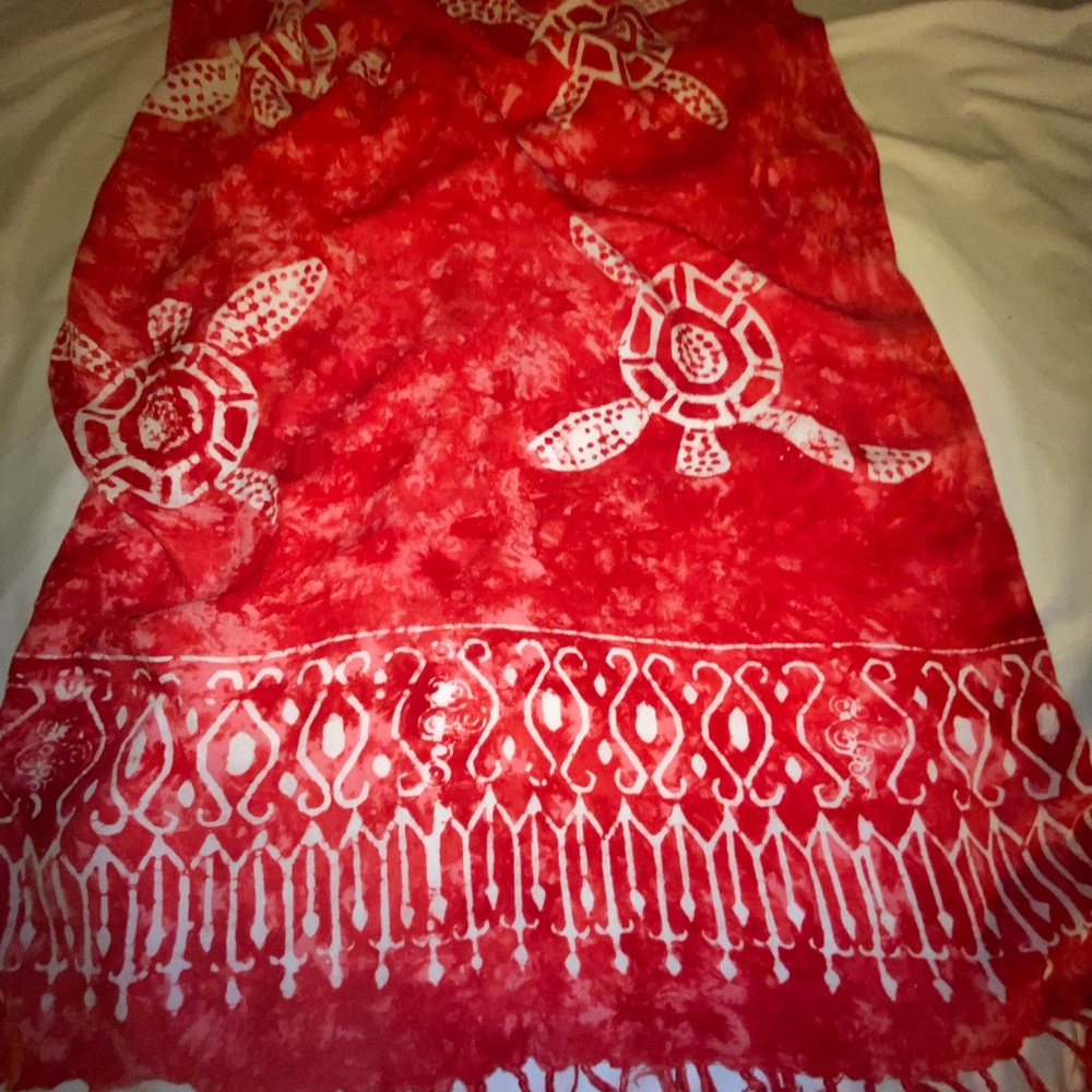 Indigo Blue Red and White scarf